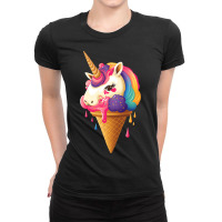 Rainbow Unicorn Ice Cream Ladies Fitted T-shirt | Artistshot