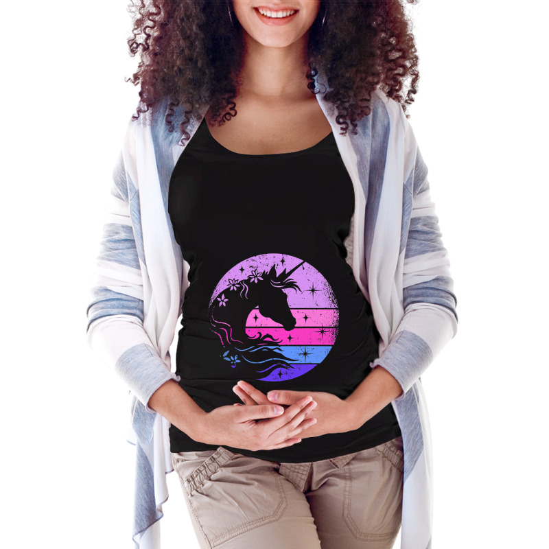 Retro Unicorn Bling Fairytale Lover Unicorn Fantas Maternity Scoop Neck T-shirt by AustynHidago | Artistshot