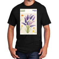 Flower Market - Purple Flower Paris Basic T-shirt | Artistshot