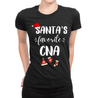 Santas Favorite Cna Certified Nursing Assistant Ch Ladies Fitted T-shirt | Artistshot