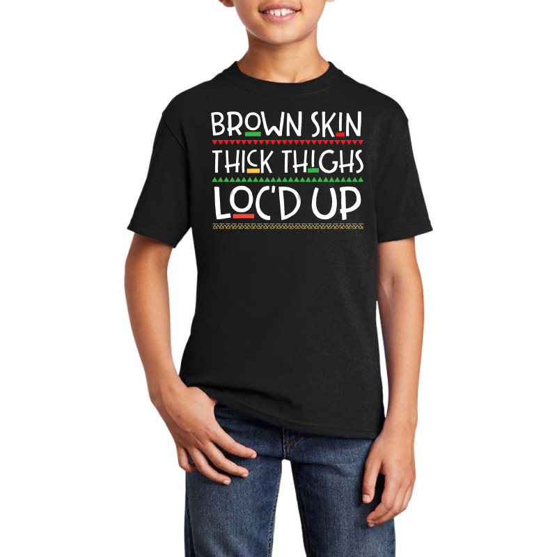 Brown Skin Melanin Poppin Basic Youth T-shirt | Artistshot