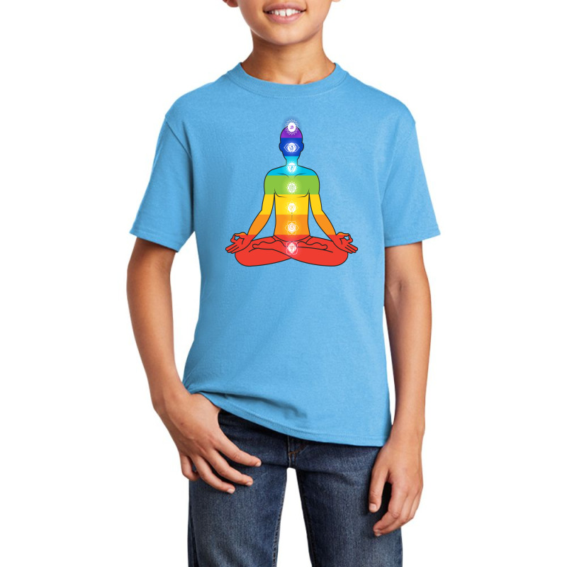 Meditating Man In Sitting Yoga Basic Youth T-shirt by chris299 | Artistshot