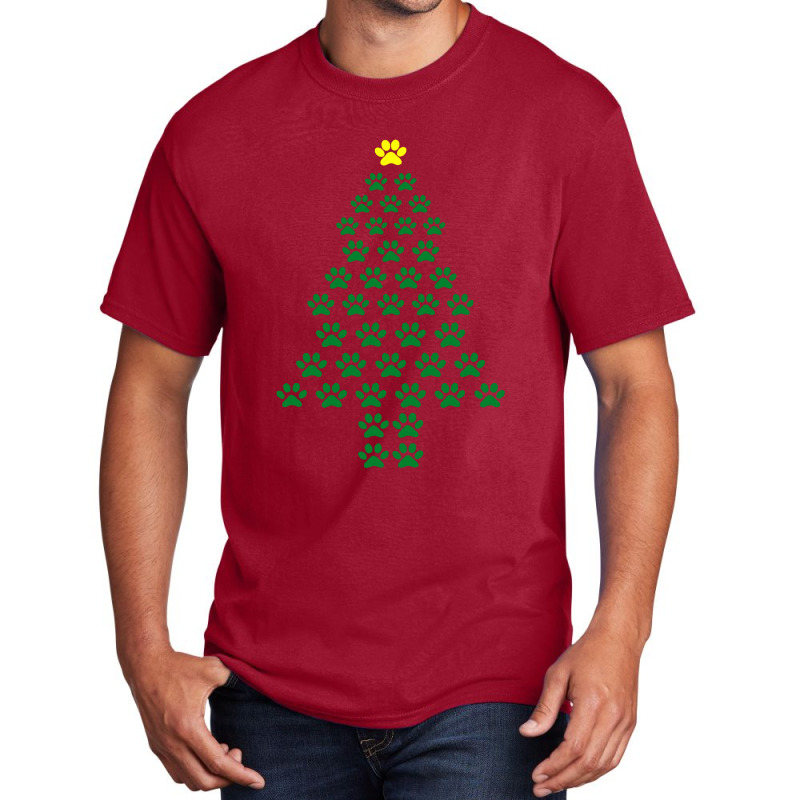 Funny Christmas Tee Paw Print Xmas Basic T-shirt | Artistshot