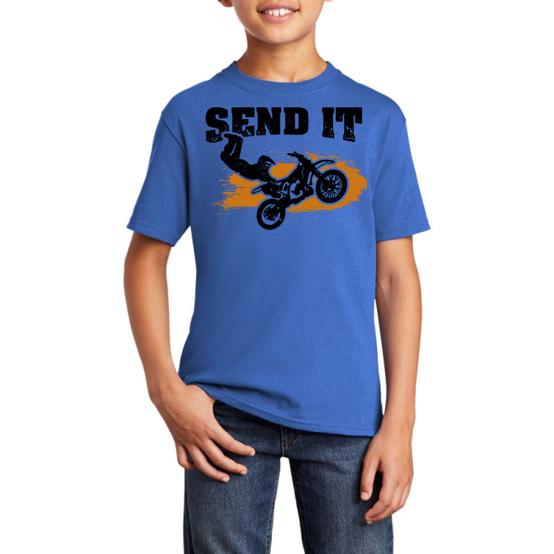 Dirt Bike Send It Basic Youth T-shirt | Artistshot