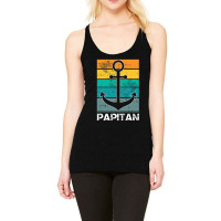 Captain Papa Fathers Day Retro Boat Anchor Sailor  Racerback Tank | Artistshot