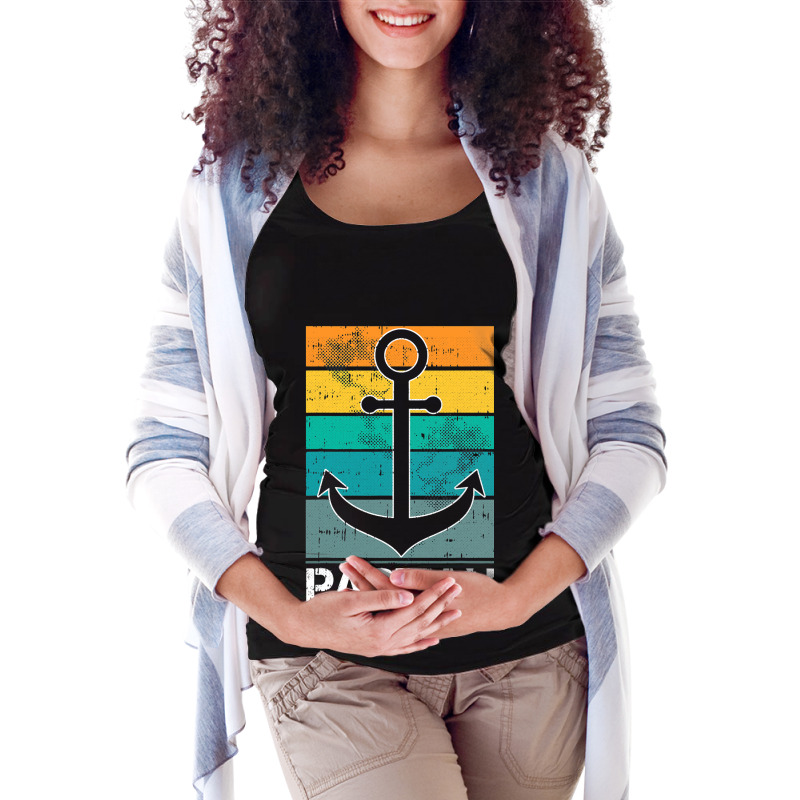 Captain Papa Fathers Day Retro Boat Anchor Sailor  Maternity Scoop Neck T-shirt by GiovayPool | Artistshot