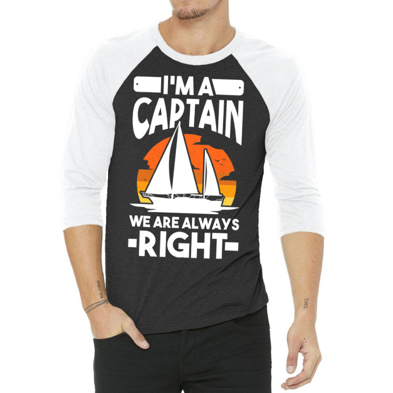 Captain Sailing Boat Boater Sailor Captain 4 3/4 Sleeve Shirt by AamiraMelon | Artistshot