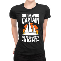 Captain Sailing Boat Boater Sailor Captain 4 Ladies Fitted T-shirt | Artistshot