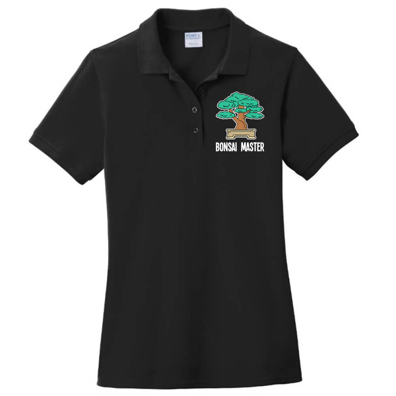 Bonsai Tree Design For Miniature Plants Fans Bonsa Ladies Polo Shirt by DilynnRinker | Artistshot