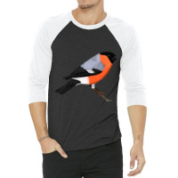 Bullfinch Bird Birdlover Birdwatcher Animal Biolog 3/4 Sleeve Shirt | Artistshot