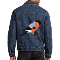 Bullfinch Bird Birdlover Birdwatcher Animal Biolog Men Denim Jacket | Artistshot