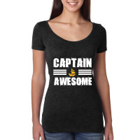 Captain Awesome Sailing Sailor Sail Women's Triblend Scoop T-shirt | Artistshot