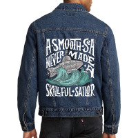 A Smooth Sea Never Made A Skillful Sailor Vintage  Men Denim Jacket | Artistshot