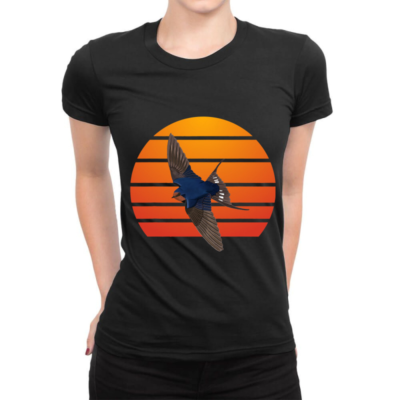 Barn Swallow Bird Animal Biologist Birdwatching Bi Ladies Fitted T-Shirt by AlicenHewlett | Artistshot