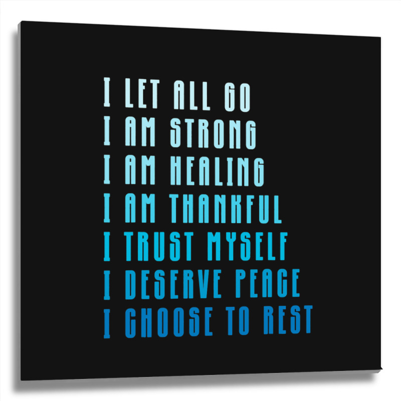 Bedtime Affirmations Adults Physical Selfcare Airl Metal Print Square | Artistshot