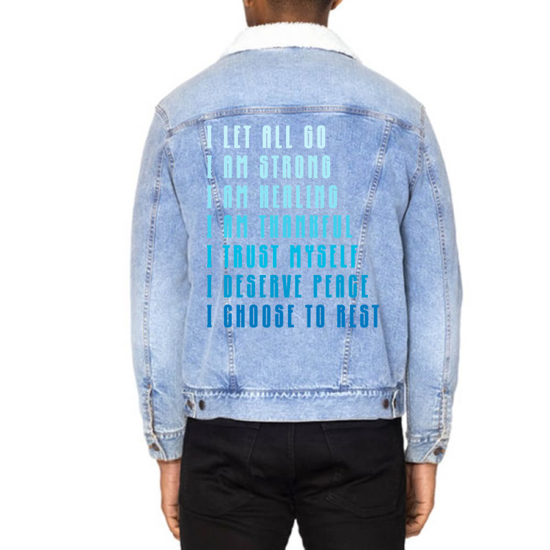 Bedtime Affirmations Adults Physical Selfcare Airl Unisex Sherpa-lined Denim Jacket | Artistshot