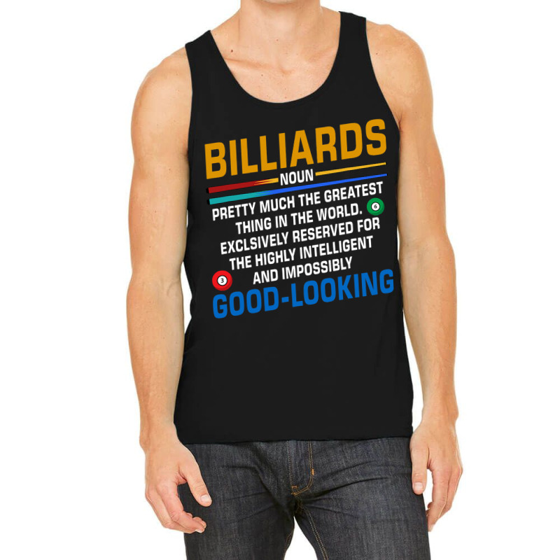 Billiards Noun Definition Billiards Player Pool Sn Tank Top | Artistshot