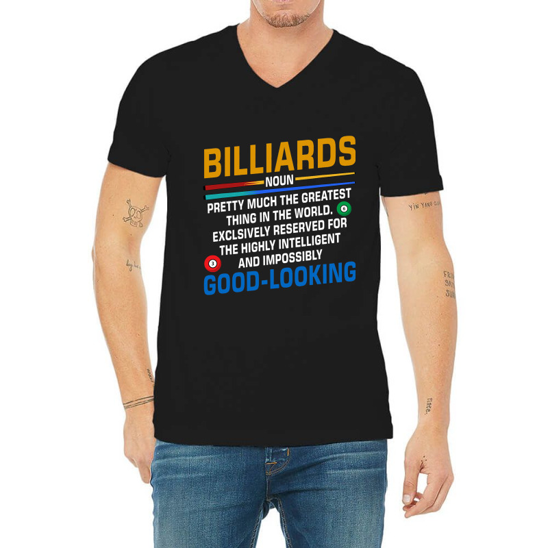 Billiards Noun Definition Billiards Player Pool Sn V-neck Tee | Artistshot