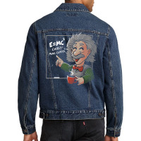 Energy = More Coffee Funny Einstein Theory Men Denim Jacket | Artistshot