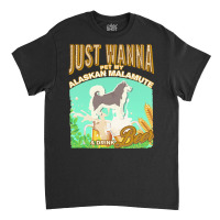 Alaskan Malamute T  Shirt Dog Owner, Just Wanna Pet My Alaskan Malamut Classic T-shirt | Artistshot