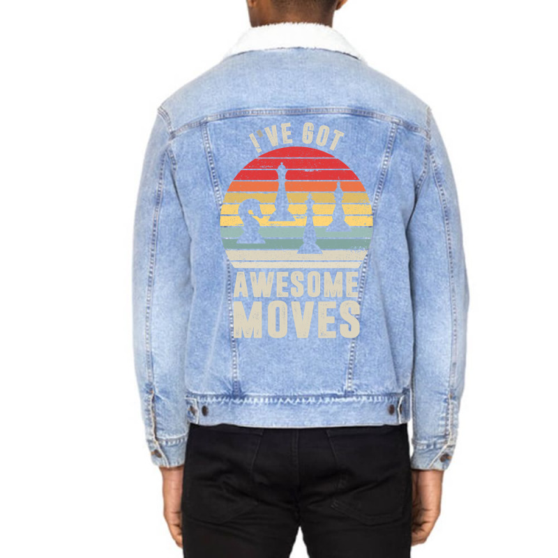 Awesome Chess Moves Grandmaster Chess Board Set Ch Unisex Sherpa-lined Denim Jacket | Artistshot