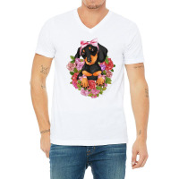 Dachshund V-neck Tee | Artistshot