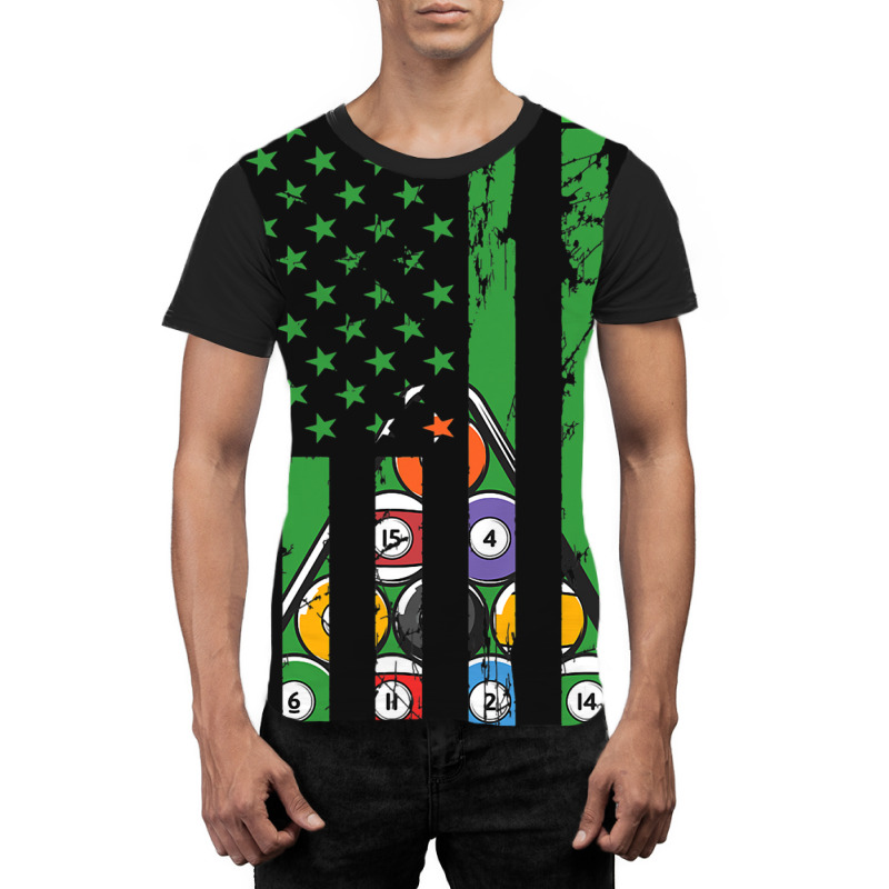 Billiard Rack Usa American Flag Billiards Player S Graphic T-shirt | Artistshot