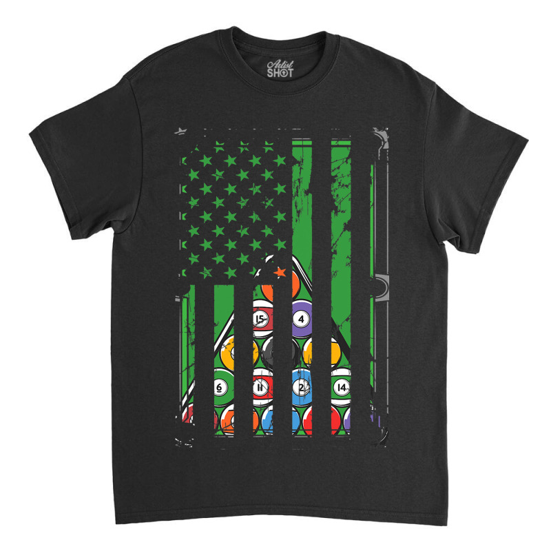 Billiard Rack Usa American Flag Billiards Player S Classic T-shirt | Artistshot