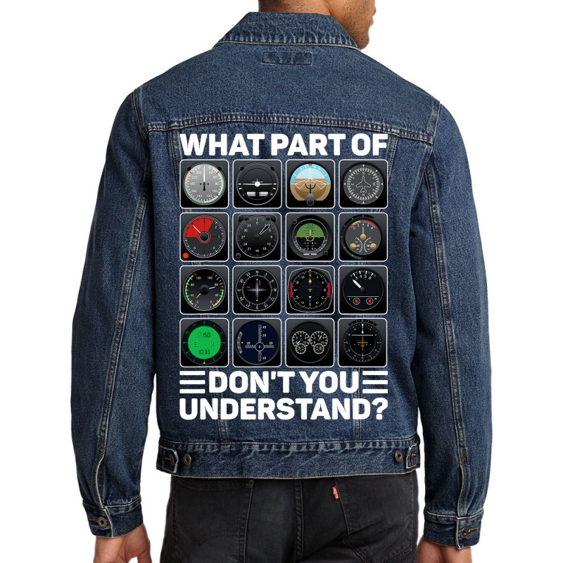 Airline Aircraft Airplane Pilot Tools Instruments  Men Denim Jacket | Artistshot