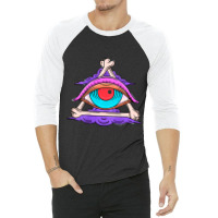 All Seeing Eye Bones Tarot Mystic Pagan Witch Art  3/4 Sleeve Shirt | Artistshot