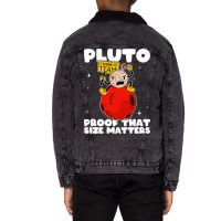 Amateur Astronomy Pluto Proof That Size Matters So Unisex Sherpa-lined Denim Jacket | Artistshot