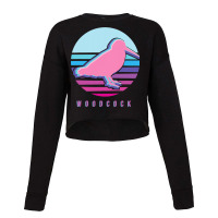 American Woodcock Bird Retro Vaporwave Unique Bird Cropped Sweater | Artistshot