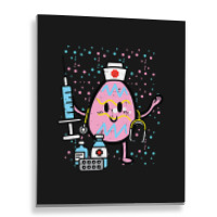 Easter Egg Nicu Nurse Cute Picu Baby Rn Er Scrub T Metal Print Vertical | Artistshot