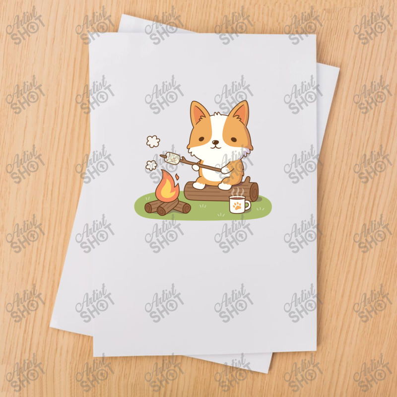 Corgi Toasting Marshmallow At Campfire Sublimation Transfer | Artistshot