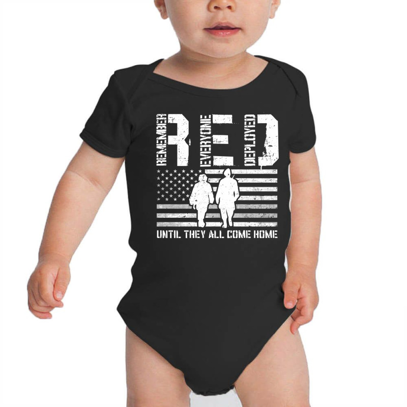 Red Friday Until They All Come Home American Flag Solder Military Supp Baby Bodysuit | Artistshot