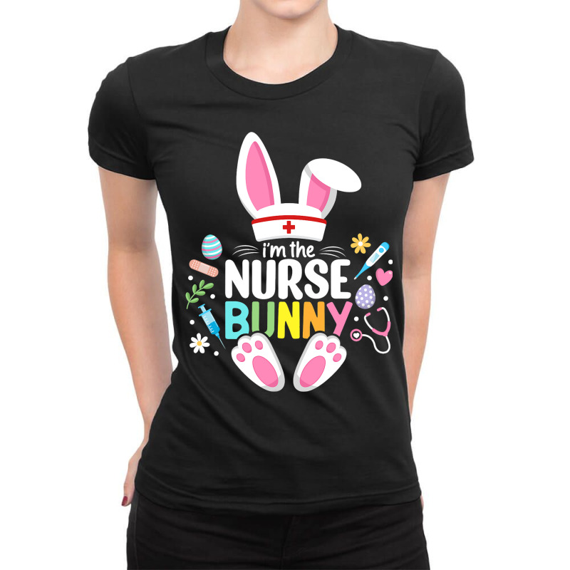 Easter Nurse Bunny Happy Easter Egg Stethoscope Nu Ladies Fitted T-shirt | Artistshot