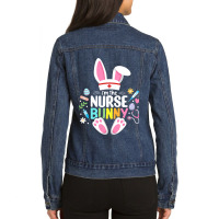 Easter Nurse Bunny Happy Easter Egg Stethoscope Nu Ladies Denim Jacket | Artistshot