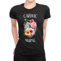 Flower Heart Medical Hospital Cardiology Cardiac N Ladies Fitted T-shirt | Artistshot