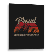 Funny Computer Programmer Superhero Vintage Men Da Metal Print Vertical | Artistshot