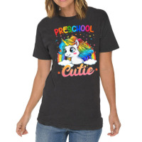 Cutie Preschool Unicorn Rainbow Back To School Kid Vintage T-shirt | Artistshot