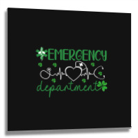 Emergency Department Funny Er Nurse Irish St Patri Metal Print Square | Artistshot