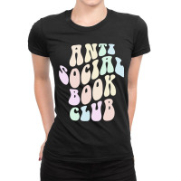 Funny Anti Social Book Club Librarian Retro Introv Ladies Fitted T-shirt | Artistshot