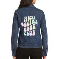 Funny Anti Social Book Club Librarian Retro Introv Ladies Denim Jacket | Artistshot