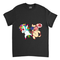 Dabbing Unicorn With Funny Angry Cat Kicking His B Classic T-shirt | Artistshot