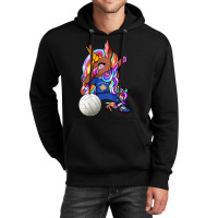 Dabbing Brown Skin Unicorn Kosovo Volleyball Fans  Unisex Hoodie | Artistshot