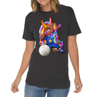 Dabbing Brown Skin Unicorn Kosovo Volleyball Fans  Vintage T-shirt | Artistshot