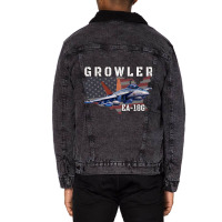 Ea18g Growler Electronic Warfare Aircraft Military Unisex Sherpa-lined Denim Jacket | Artistshot