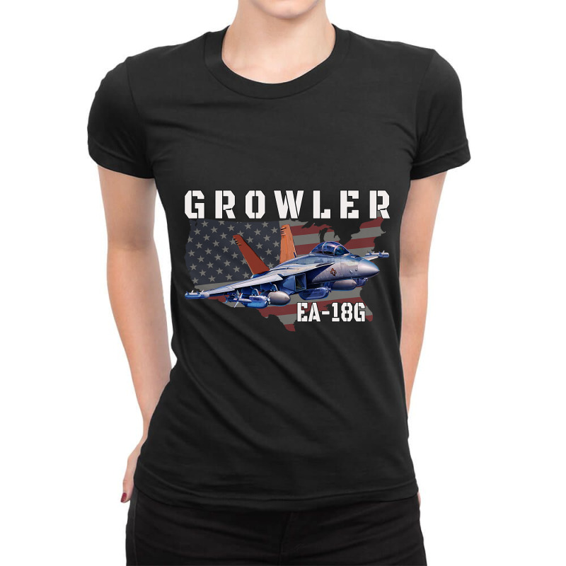 Ea18g Growler Electronic Warfare Aircraft Military Ladies Fitted T-Shirt by AleaAlmondz | Artistshot