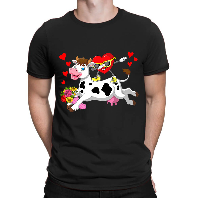 Dabbing Heart Sunglasses Riding Cow Farmer Valenti T-shirt | Artistshot