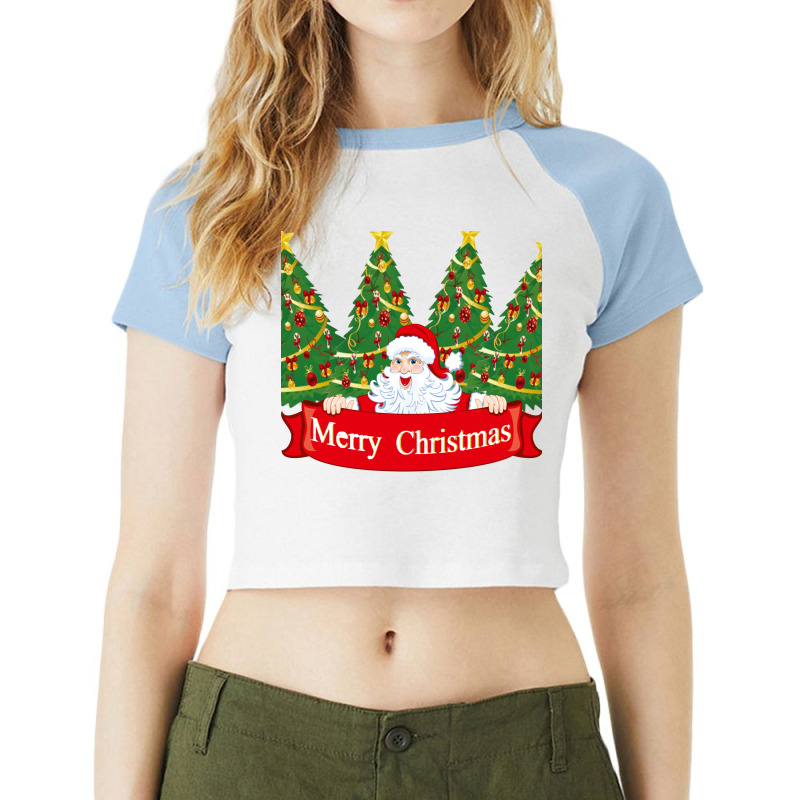 Merry Crismast Raglan Crop Top by ceote | Artistshot